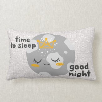 Cute Sleeping Moon Time To Sleep Good Night Lumbar Pillow