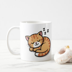 Cute Sleeping Orange Tabby Cat Mug – Coffee Cup