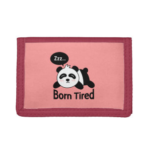 Cute Sleeping Panda Funny Born Tired Tri-fold Wallet