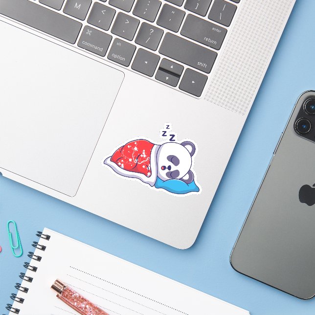 Cute sleeping panda sticker (Laptop w/ iPhone)