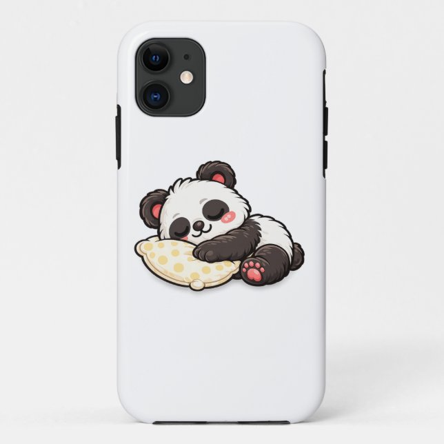 Cute Sleeping Panda with Pillow Case-Mate iPhone Case (Back)