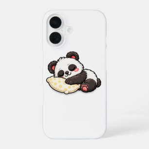 Cute Sleeping Panda with Pillow iPhone 16 Case
