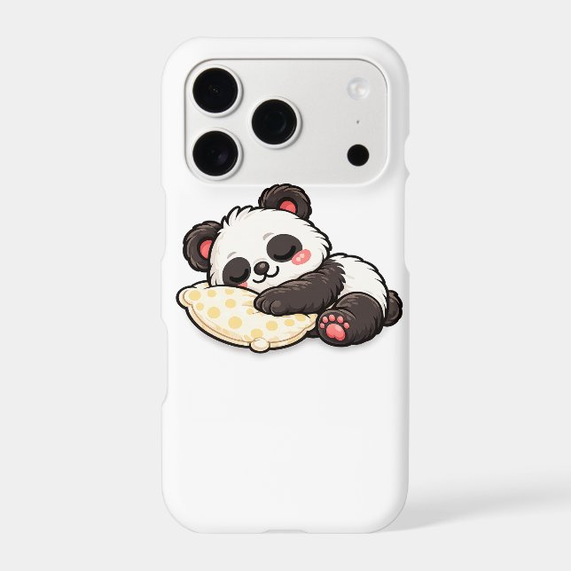 Cute Sleeping Panda with Pillow Iphone Case (Back)
