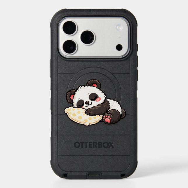 Cute Sleeping Panda with Pillow Otterbox iPhone Case (Back)