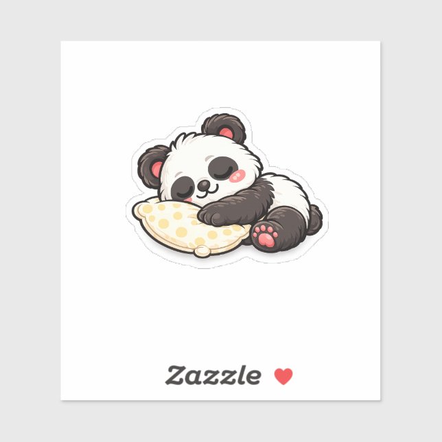 Cute Sleeping Panda with Pillow Sticker (Sheet)