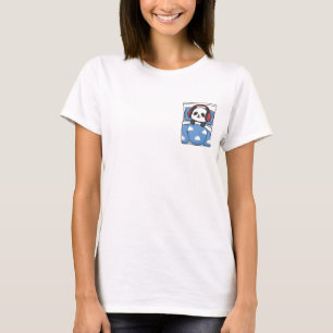 Cute Sleeping Panda with Red Headphones T-Shirt