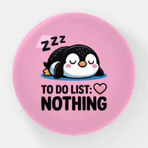 cute sleeping penguin, to do list nothing paperweight