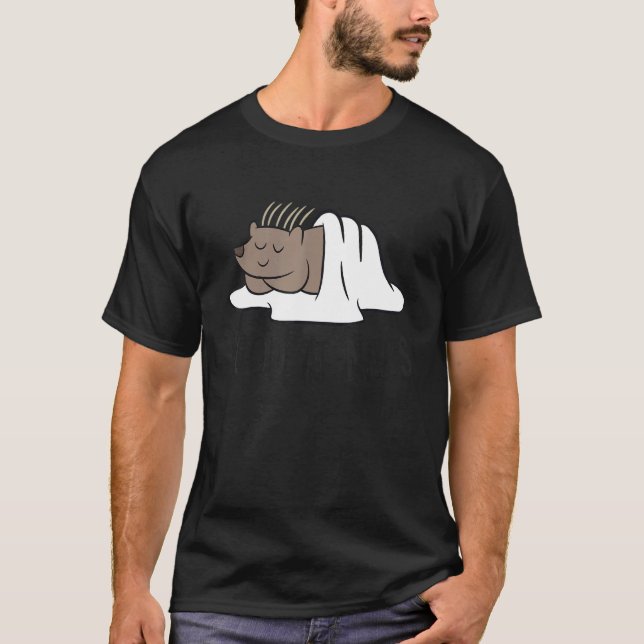 Cute Sleeping Porcupine Good At Naps  Porcupine T-Shirt (Front)