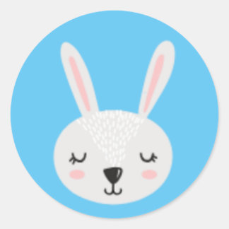 Cute sleeping Rabbit Classic Round Sticker