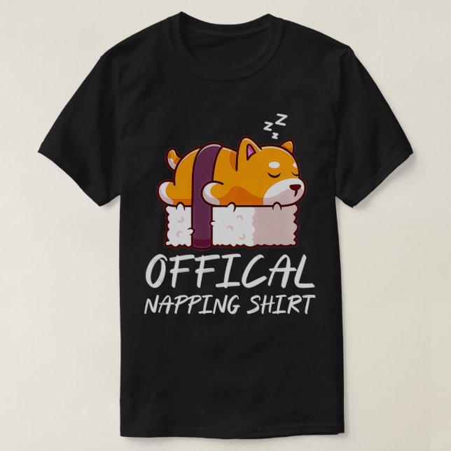 Cute sleeping shiba inu dog Official Napping Pullo T-Shirt (Design Front)