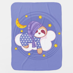 Cute Sleeping Sloth Baby Blanket