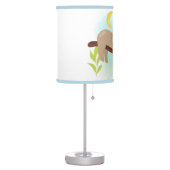 Cute Sleeping Sloth Heart Stars Nursery Table Lamp (Left)