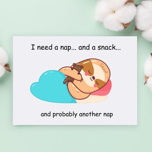 Cute Sleeping Sloth  Postcard