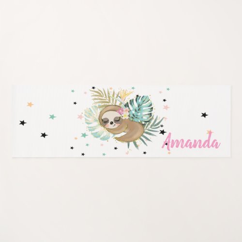 Cute Sleeping SlothStarsPrincess    Yoga Mat