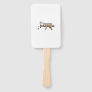 Cute Sleeping Sloth T Shirt Funny Lazy Tired Nappi Hand Fan