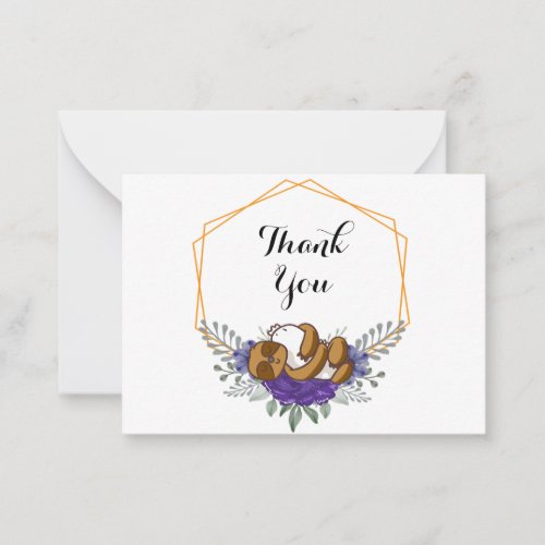 Cute Sleeping Sloth Thank You Note Card