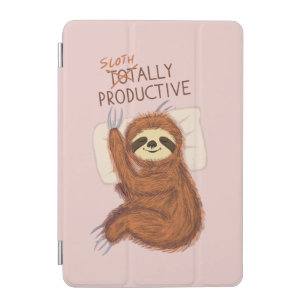 Cute Sleeping Sloth with Pillow and Funny Text iPad Mini Cover