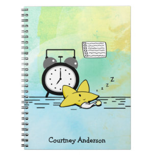 Cute Sleeping Star Personalized Notebook