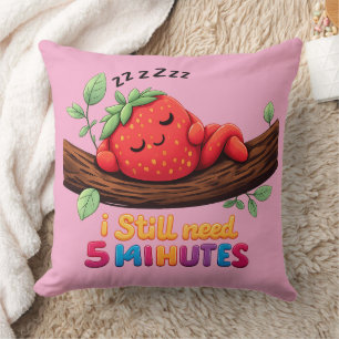 Cute Sleeping Strawberry – 20" Throw Pillow