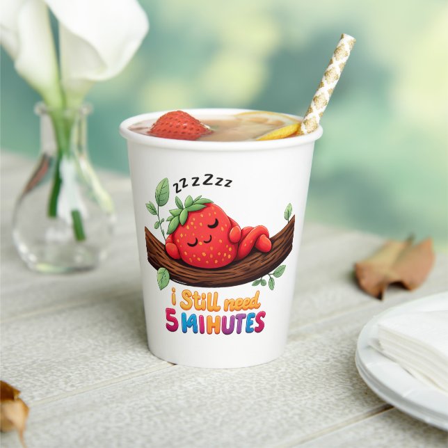 Cute Sleeping Strawberry – 8oz Paper Cup (Insitu)