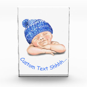 Cute Sleeping Sweet Smiling Happy Baby - Customize Photo Block
