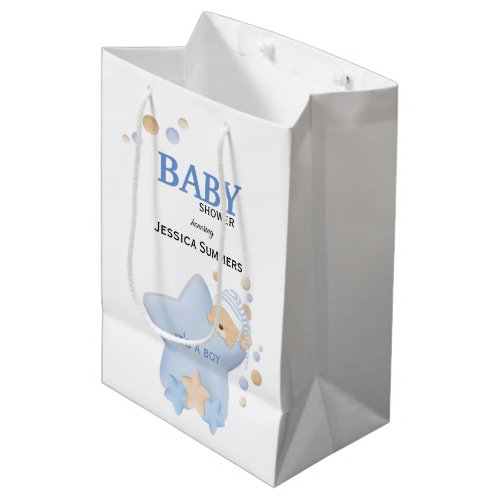 Cute Sleeping Teddy Bear Baby Shower Medium Gift B Medium Gift Bag