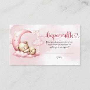 Cute sleeping teddy bear cloud nine diaper raffle enclosure card