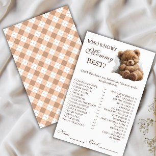 Cute Sleeping Teddy Bear Who Knows Mommy Best Game Flyer