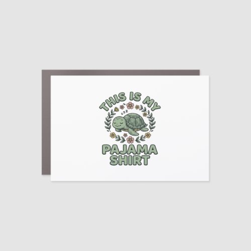 Cute Sleeping Turtle Pajama Shirt Vintage Vector D Car Magnet