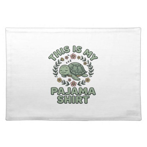 Cute Sleeping Turtle Pajama Shirt Vintage Vector D Cloth Placemat