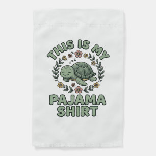 Cute Sleeping Turtle Pajama Shirt Vintage Vector D Garden Flag