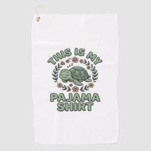 Cute Sleeping Turtle Pajama Shirt Vintage Vector D Golf Towel