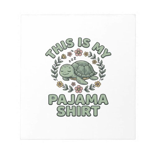 Cute Sleeping Turtle Pajama Shirt Vintage Vector D Notepad