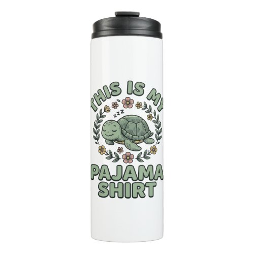 Cute Sleeping Turtle Pajama Shirt Vintage Vector D Thermal Tumbler