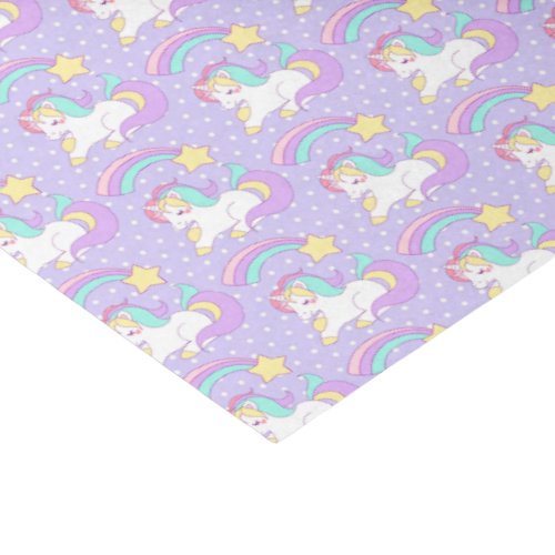 Cute Sleeping Unicorn with Colorful Shooting Star Tissue Paper