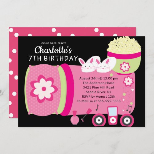 Cute Sleepover Birthday Party Invitation