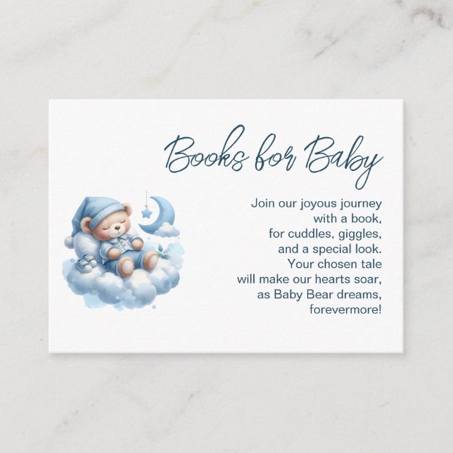 Cute sleepy bear boy books for baby enclosure card (Front)
