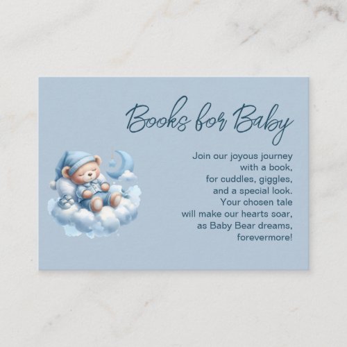 Cute sleepy bear boy books for baby enclosure card