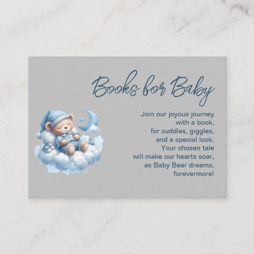 Cute sleepy bear boy books for baby enclosure card