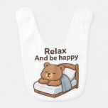 Cute Sleepy Bear Sticker Baby Bib
