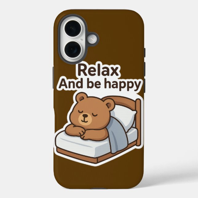 Cute Sleepy Bear Sticker Case-Mate iPhone Case (Back)