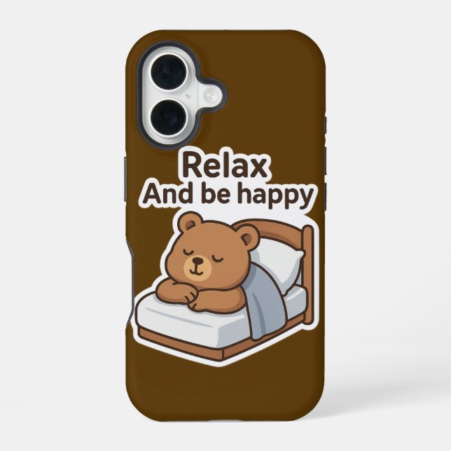 Cute Sleepy Bear Sticker Iphone Case (Back)