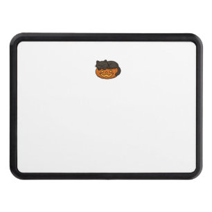 Cute Sleepy Black Cat on a Pumpkin Halloween Essen Hitch Cover