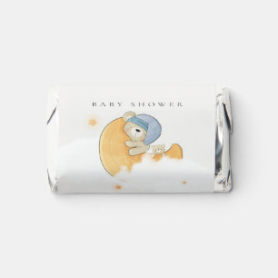 Cute Sleepy Blue Bear Over Moon Boy Baby Shower Hershey's Miniatures