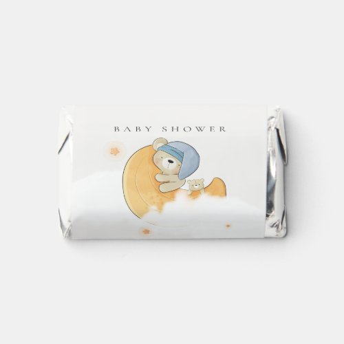 Cute Sleepy Blue Bear Over Moon Boy Baby Shower Hersheys Miniatures