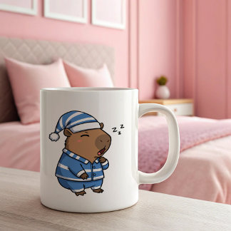 Cute Sleepy Capybara Mug | Cozy & Relaxing Coffee