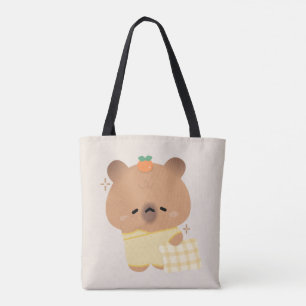 Cute Sleepy Capybara Tote Bag