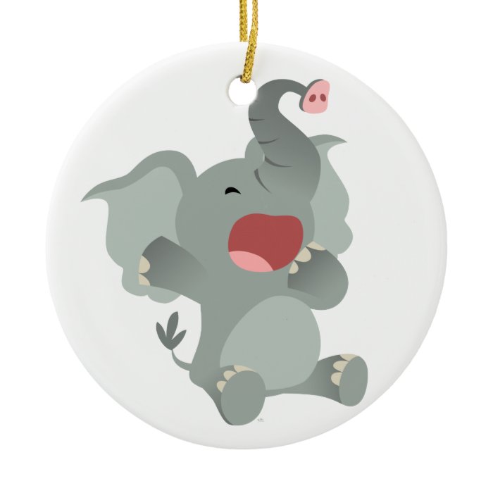 Cute Sleepy Cartoon Elephant Ornament