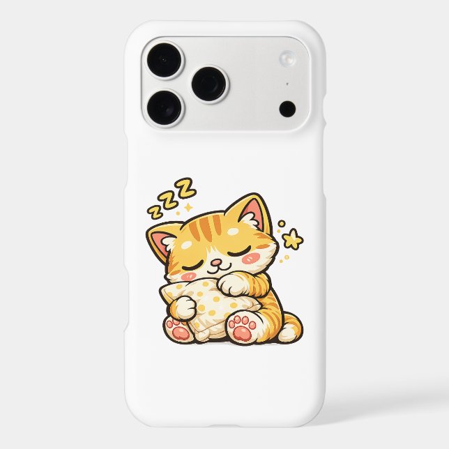 Cute Sleepy Cat Pillow iPhone Case (Back)