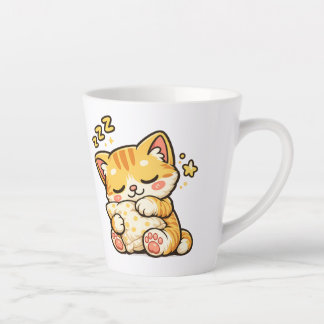 Cute Sleepy Cat Pillow Latte Mug